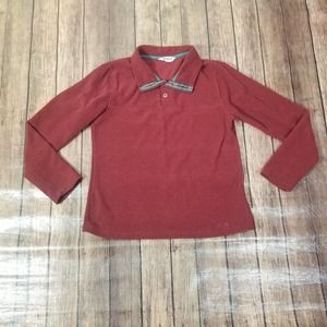 Mountain Khakis Womens Top Red M Medium Pop Top Pullover Snap Collared